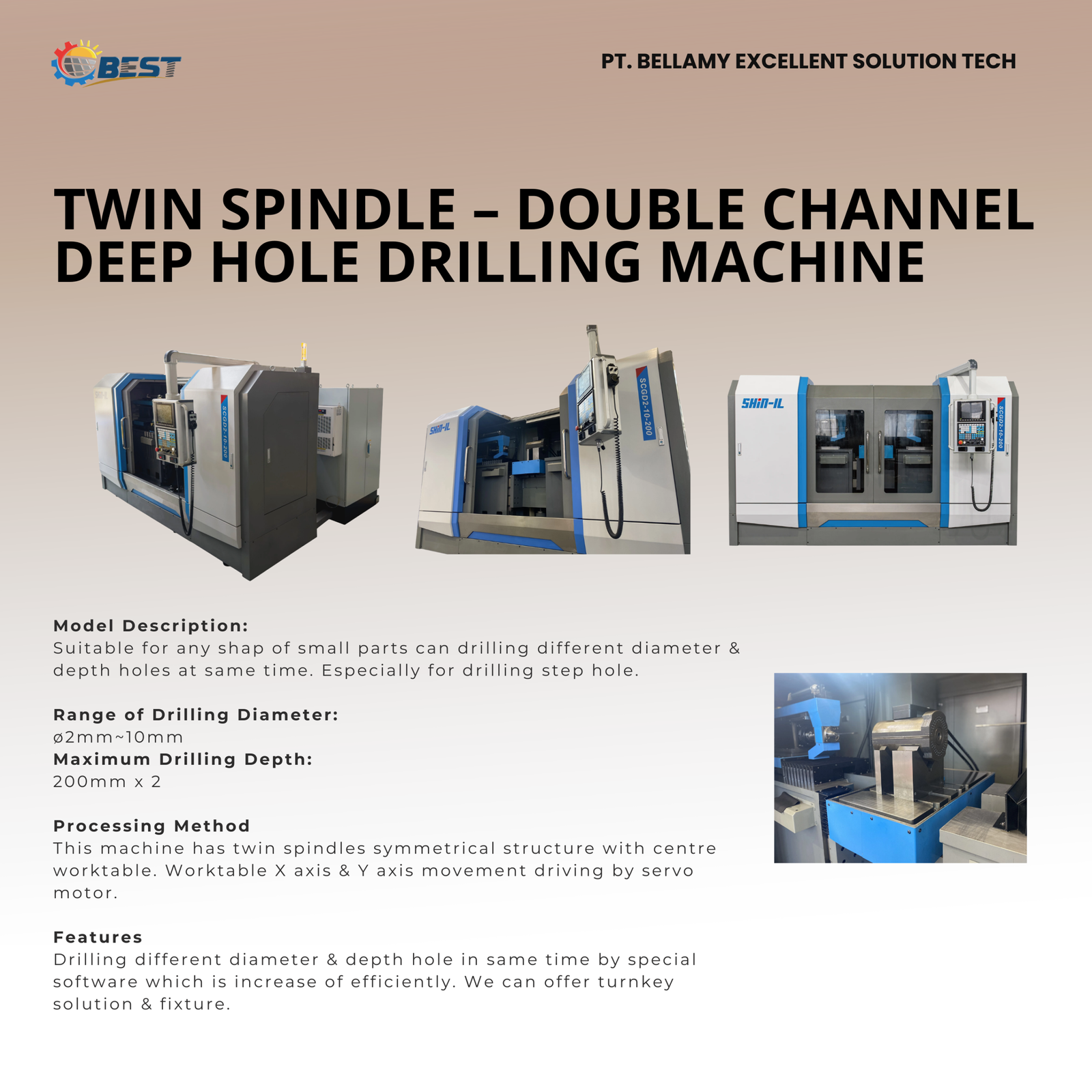 twin spindle – double channel deep hole drilling machine twin spindle – double channel deep hole drilling machine