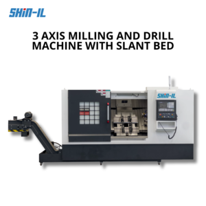 3 axis milling and drill machine with slant bed