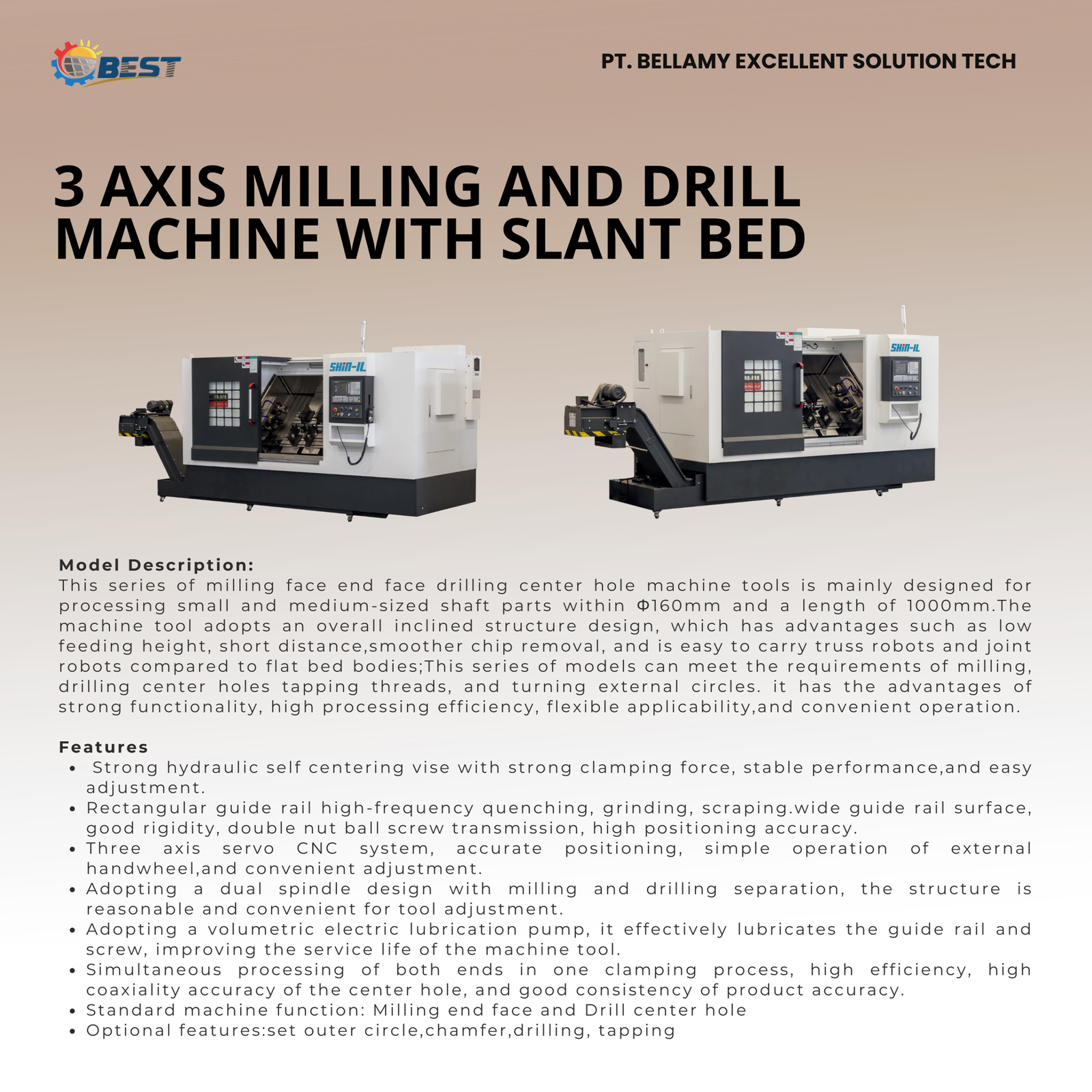 3 axis milling and drill machine with slant bed 3 axis milling and drill machine with slant bed